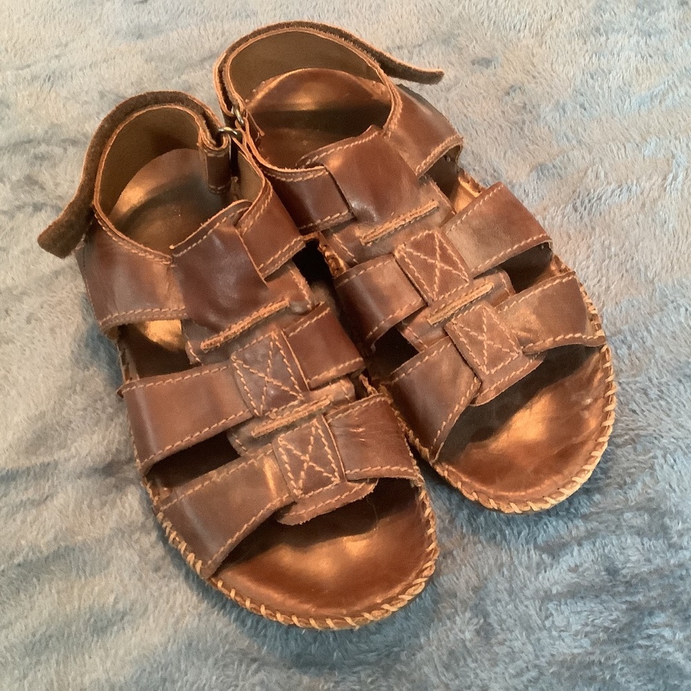 Men’s Leather Casual Brown Sandals Size 10